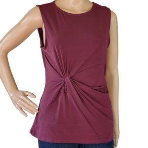 Zenana Shirt Top Blouse Women's 8 Medium Plum Pullover Tank Sleeveless Stretch